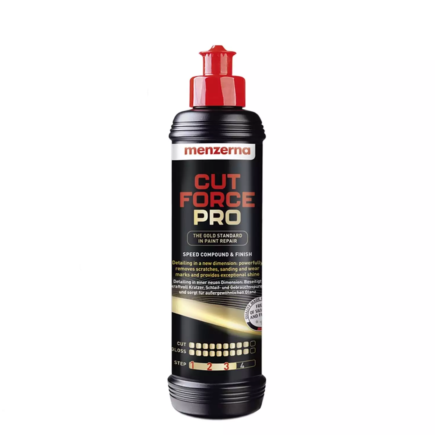 Menzerna Cut Force Pro Altın Seri Ağır Çizik Giderici Kalın Pasta 250 ml Menzerna Cut Force Pro Altın Seri Ağır Çizik Giderici Kalın Pasta - Görsel 1